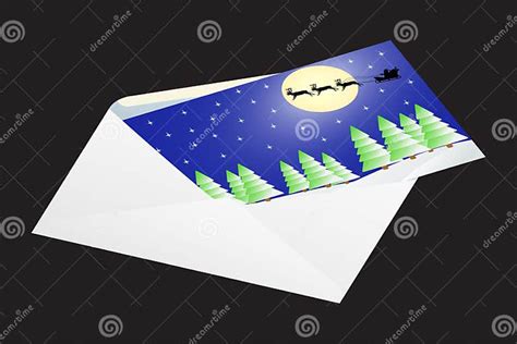 Christmas Card In An Envelope Stock Vector Illustration Of Night