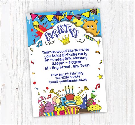 Party Fun Party Invitations | Personalise Online Plus Free Envelopes | Putty Print