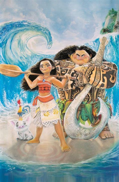 Moana Art Print Disney Movie Room Decor Auli'i Cravalho & Dwayne ...