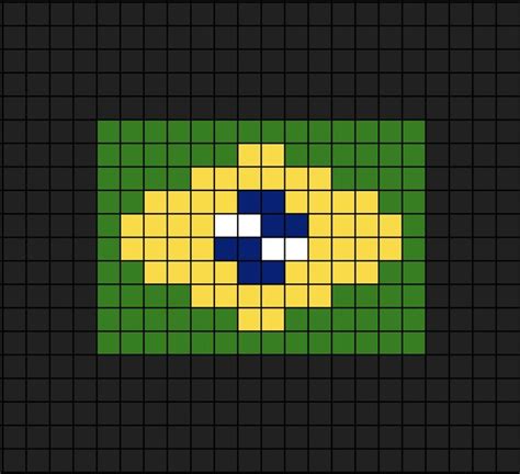 Brazil Flag Pixel Art In 2023 Easy Pixel Art Pixel Art Pixel Drawing