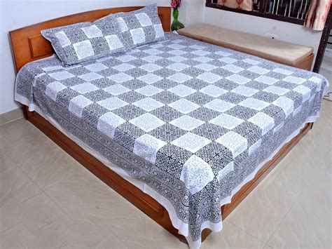 Hand Block Print Bed Sheet Cotton Bedsheet Floral Print Etsy