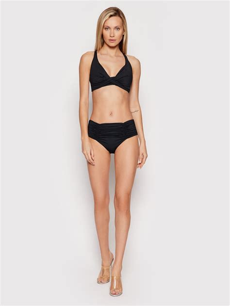 Seafolly Dół od bikini Gathered Front 40343 942 Czarny Modivo pl