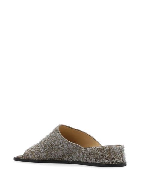 Loewe Luxury Ladera Mule In Brushed Suede In Gray Lyst