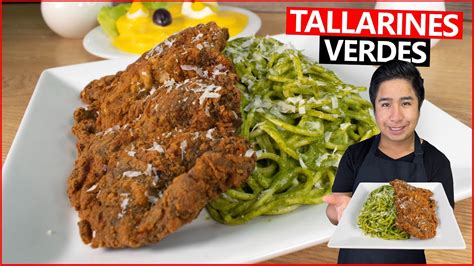 Te enseño a preparar TALLARINES VERDES con Bistec Apanado Sonqu YouTube