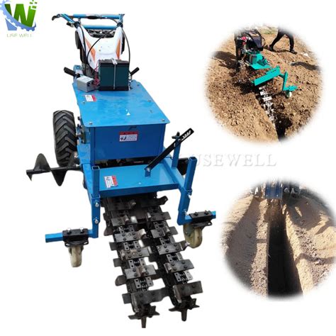 Diesel Ditch Digging Machines Trencher Chain Single Double Turn Handle ...