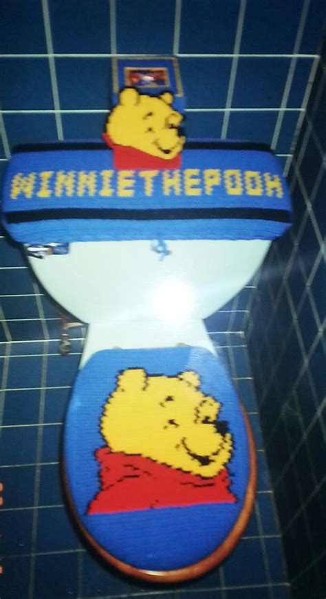 Crochet Winnie The Pooh Toilet Seat Covertank Top Cover And Cross