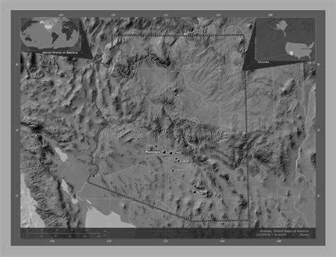 Arizona United States Of America Bilevel Labelled Points Of C Stock