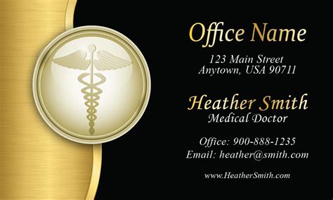 Gold Medical Doctor Business Card Design 301351 In 2023 Doctor