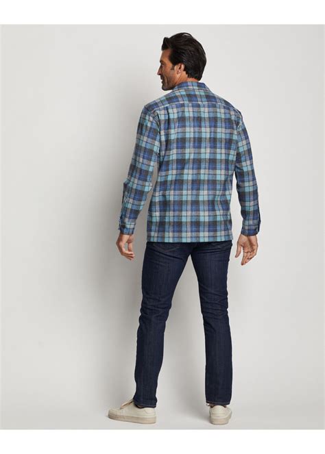 Mens Pendleton The Original Board Shirt Blue Surf Plaid Wool