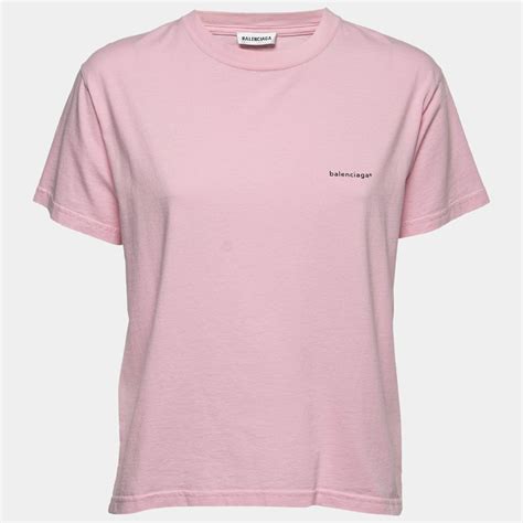 Balenciaga Pink Cotton Logo T-Shirt L Balenciaga | The Luxury Closet