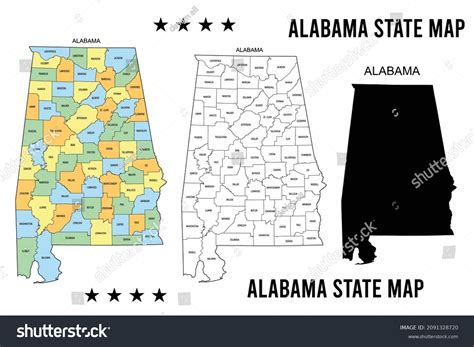 Alabama State Map Silhouette Vector Stock Vector (Royalty Free ...