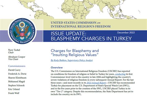 USCIRF Releases Report On Blasphemy Charges In Turkey USCIRF