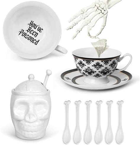 Amazon Deluxe Gothic Kitchen Gift Set Ceramic Sugar Skull Sugar