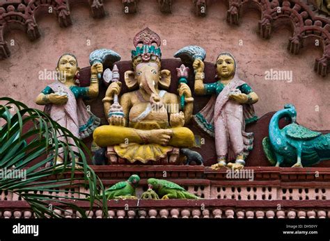 Ganesha on the facade of a Hindu temple, Mumbai, India, Asia Stock ...