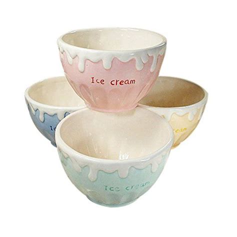 4 Piece Ceramic Ice Cream Bowl Set Ice Cream Bowl Ice Cream Bowl