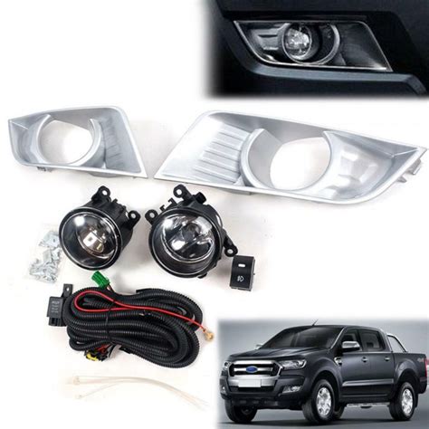 Fit 2015 2018 Ford Ranger T6 Wildtrak Spot Light Fog Lamp Chrome Pickup Set Express Bakkie Covers