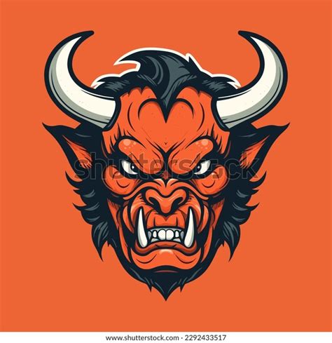 Logo Angry Red Devil Head Designed Stock Vector (Royalty Free ...