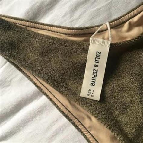 Zulu And Zephr Bikini Khaki Terry Towelling Bikini Depop