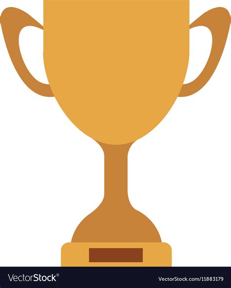 Silhouette Colorful Trophy Cup With Plate Vector Image