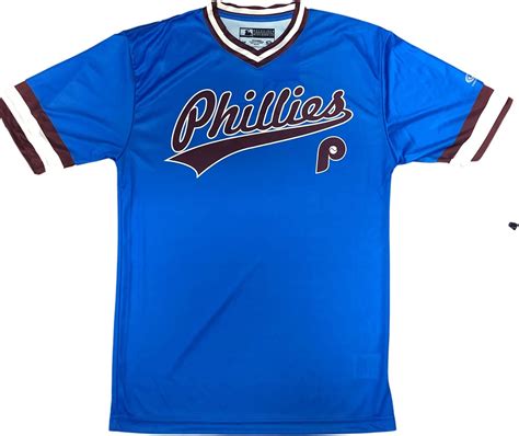 Philadelphia Phillies Throwback Men's V-Neck Dri Fit Pullover Jersey 2X ...