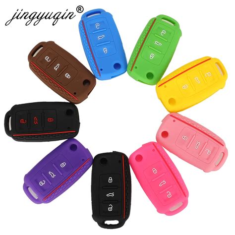 Jingyuqin Funda De Silicona Para Llave De Coche Carcasa Fob Para Vw