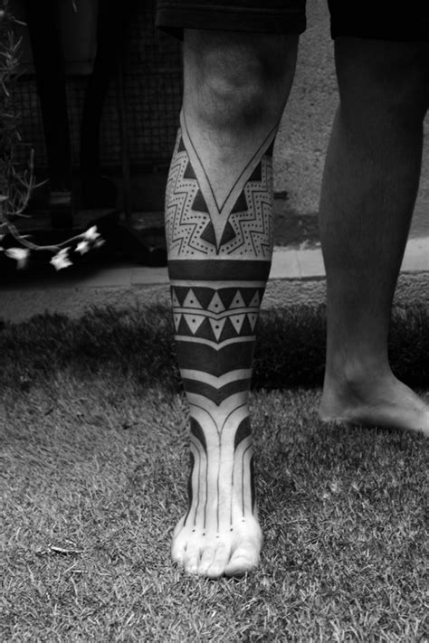 Maori Half Leg Tattoo