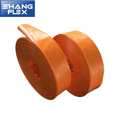 Orange PVC Layflat Water Irrigation Delivery Discharge Hose 4 Bar