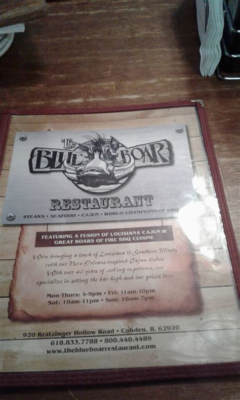 Menu at Blue Boar Restaurant & Bar, Anna