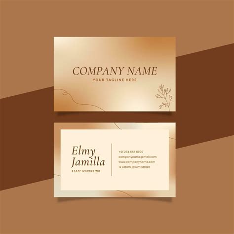 Printable Aesthetic Business Card Template Decorated With Golden