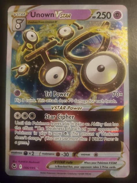 Pokemon Unown Vstar Sword Shield Silver Tempest Holo Ultra