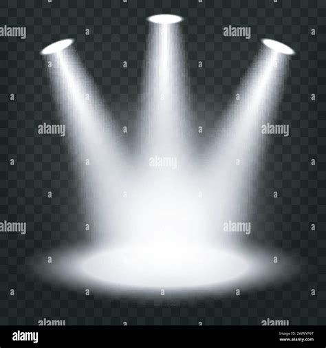 Spotlights Shining On Darkness Background Vector Illustration Stock