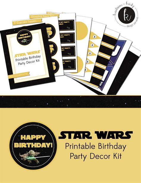 Kreations By Kristy Star Wars Birthday Party Decor Kit Printables