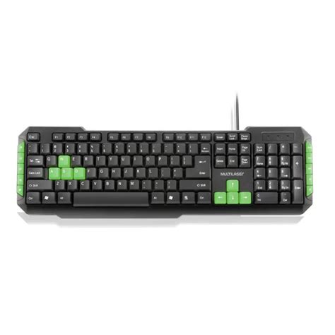 Teclado Multilaser Usb Gamer Multimidia Slim Verde Tc Submarino