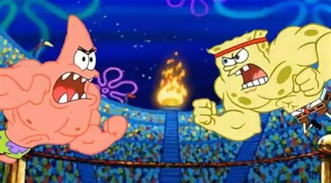 Spongebob Patrick And Squidward Fight