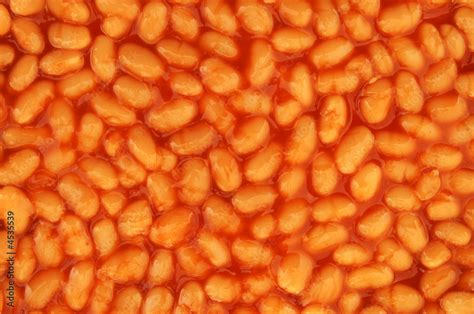 Baked beans in tomato sauce as background texture Stock Photo | Adobe Stock