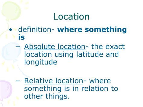Relative Location Definition