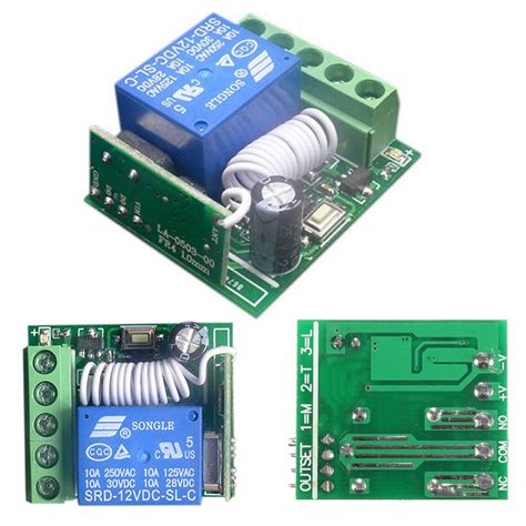 DC12V 10A 1CH Wireless Relay RF Remote Control Switch Receiver Module