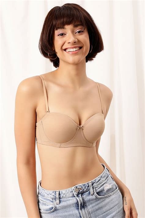 Buy Padded Underwired Full Cup Strapless Multiway Bra In Nude Colour Online India Best Prices