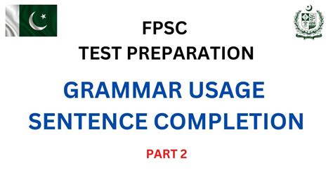 Grammar Usage Sentence Completion Mcqs Part Fpsc Test Preparation