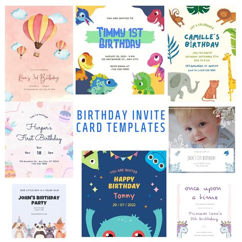 Birthday Party İnvitation Card Templates Baby & Child - Etsy