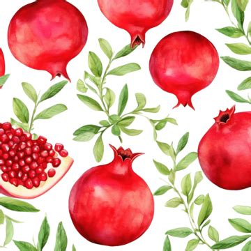 Pomegranate Watercolor Seamless Pattern Pomegranate Pattern Seamless