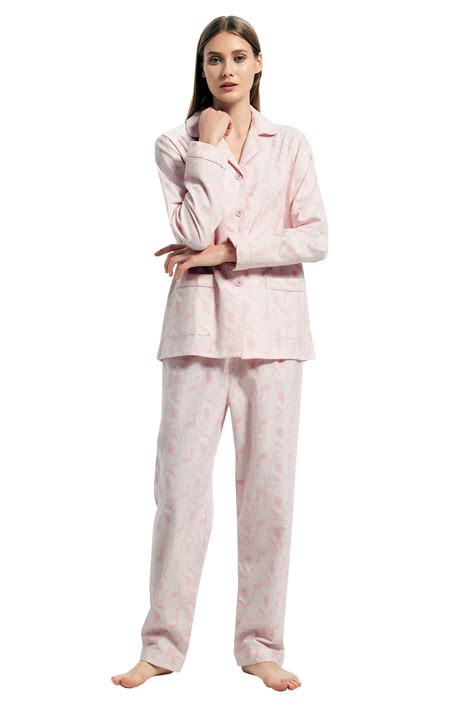 Global 100 Cotton Comfy Flannel Pajamas For Women 2 Piece Warm And