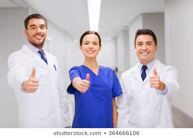 Medics Doctors Hospital Showing Thumbs Stock Photo Edit Now