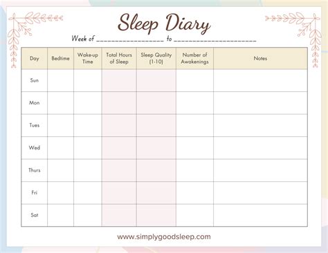 Sleep-Diary-Sample-Template-Daily-Sleep-Diary-for-Restful-Nights-Simply ...