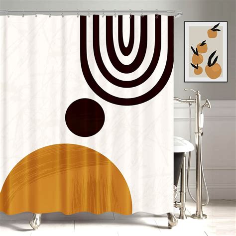 Komllex Abstract Mid Century Shower Curtain 60wx72h Inch