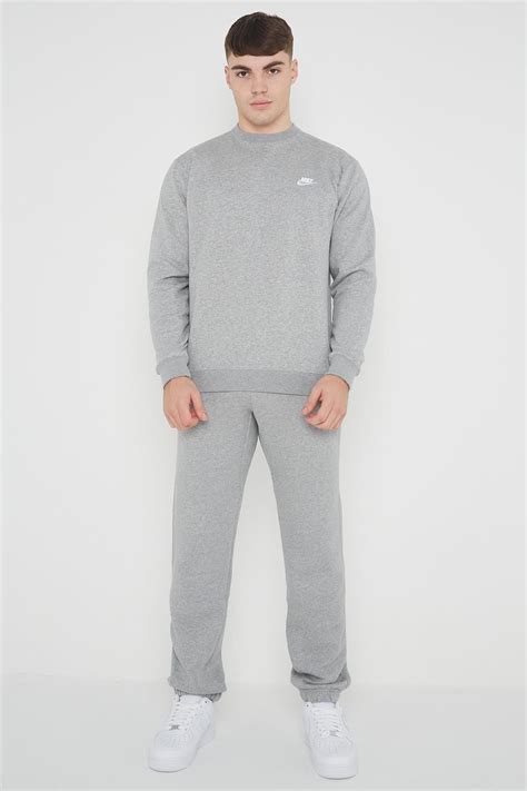 Nike Mens Club Fleece Full Tracksuit Set Grey