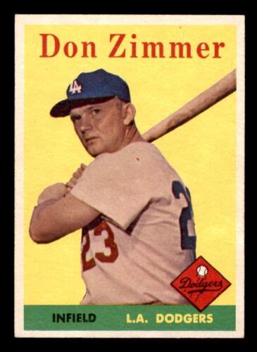 1958 Topps Baseball 77 Don Zimmer Yellow Letters NM E1 EBay