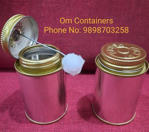 Cylindrical Silver Adhesive Tin Can For Packaging Capacity 14000 Nos