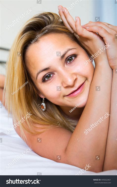 Positive Naked Woman On Bed Bedroom Stock Photo Shutterstock