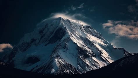 Majestuosa Nieve En La Cima De La Monta A Y Puesta De Sol Panor Mica